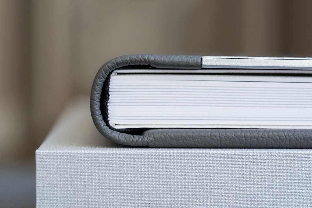 leather photo book spine