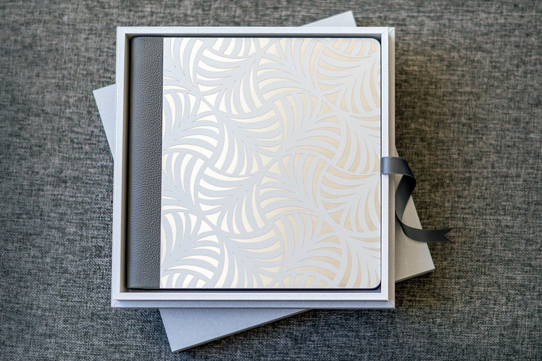photo album with engraved metal cover